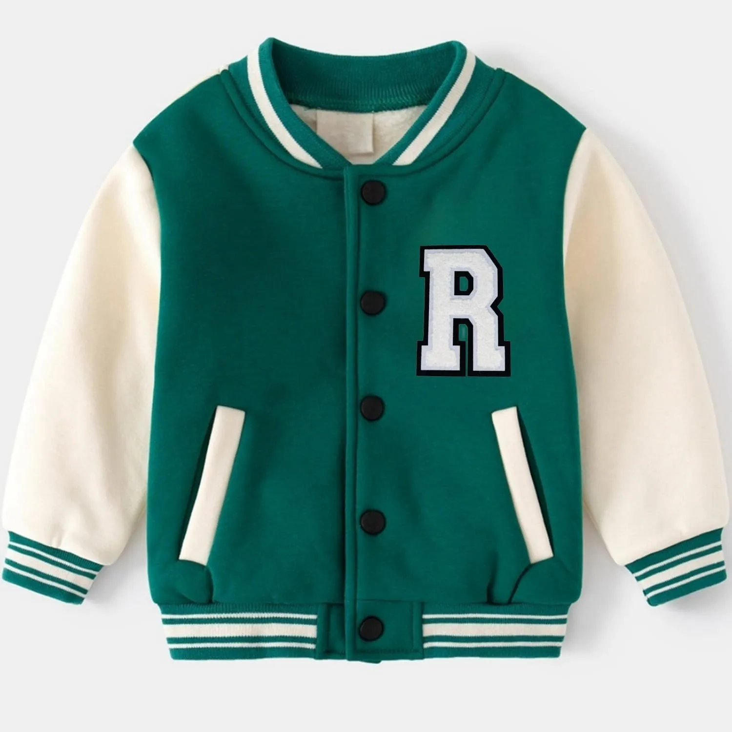 1 PCS 4.0" White Chenille Letter Patch, Iron on Patches for Hats Clothes Bags Backpacks Jeans, Initial Large Varsity R Patch