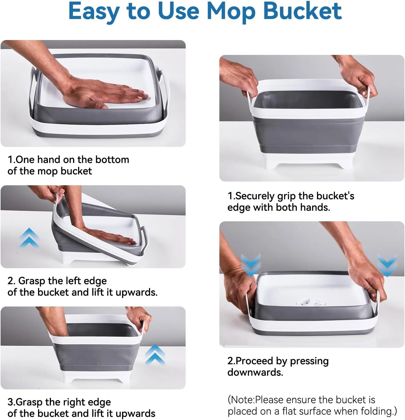 10L Collapsible Wash Basin with Drain Plug (2.6 Gal)  Foldable Portable Sink for Camping, RV, Vegetable Washing  Multi-Use Dish Pan, Ice Beverage Tub, Gray  Pair of Silicone Gloves for Free