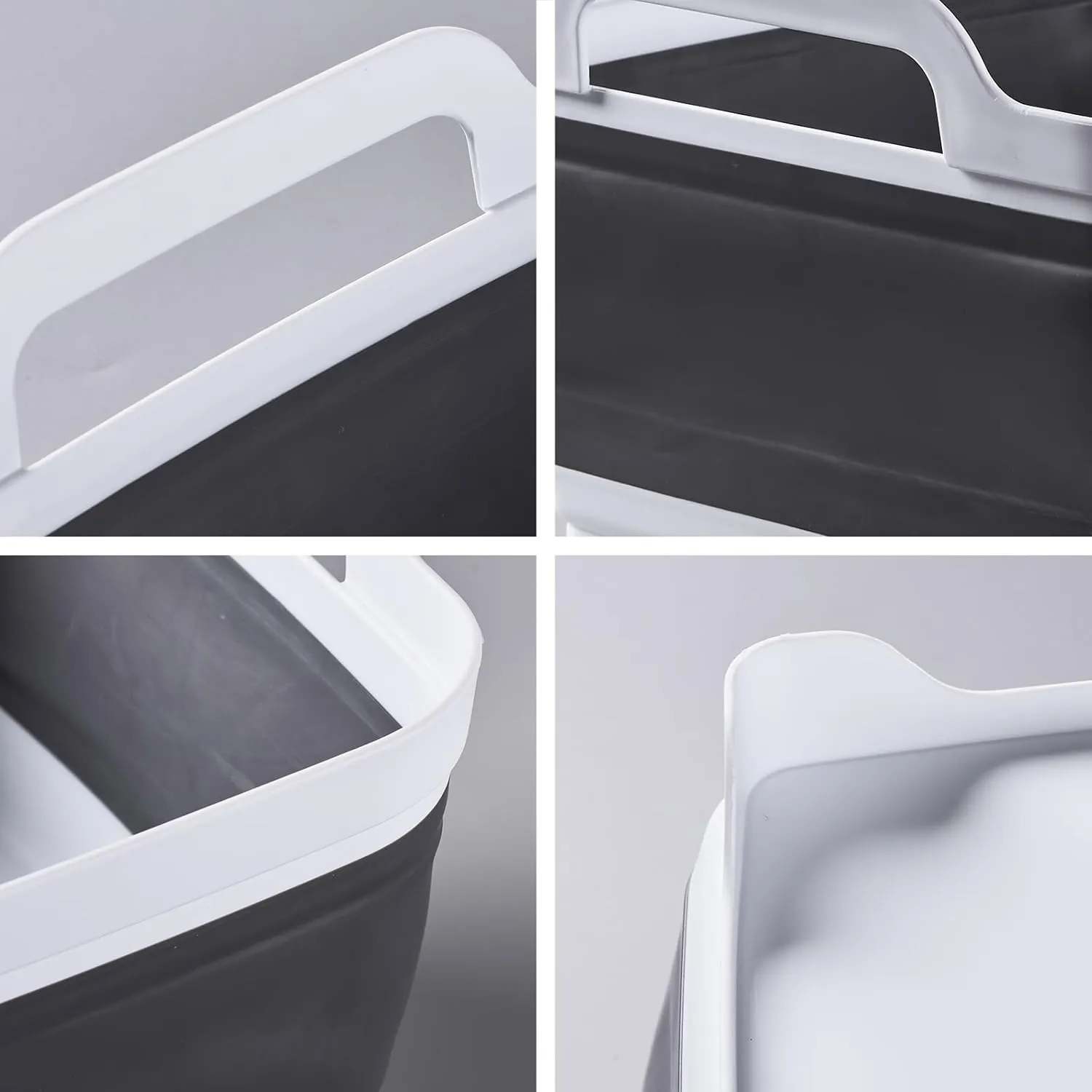 10L Collapsible Wash Basin with Drain Plug (2.6 Gal)  Foldable Portable Sink for Camping, RV, Vegetable Washing  Multi-Use Dish Pan, Ice Beverage Tub, Gray  Pair of Silicone Gloves for Free