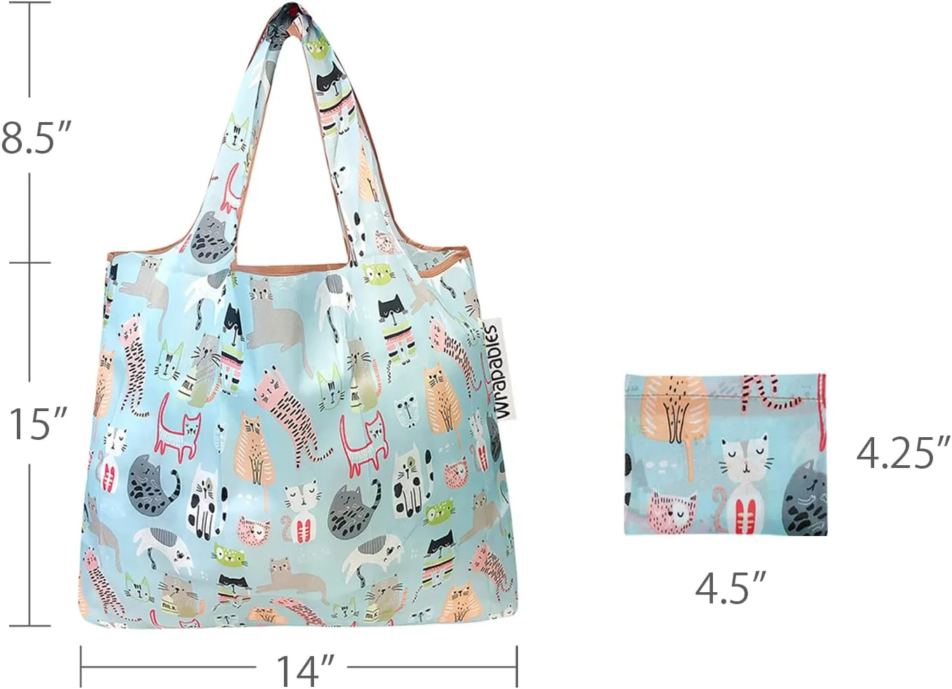 allydrew Small Foldable Tote Nylon Reusable Grocery Bags (Set of 6)