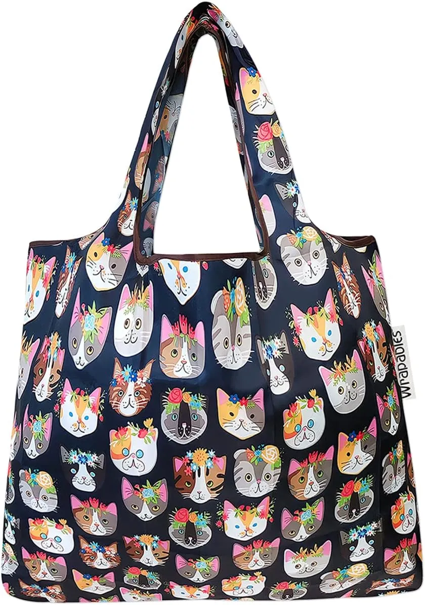 allydrew Small Foldable Tote Nylon Reusable Grocery Bags (Set of 6)