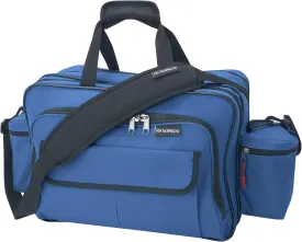 ASA TECHMED Nursing Bag with Compartments  Durable Medical Equipment Shoulder Bag for Nurses, Physicians, EMTs, Multi-Pocket, Nylon Reinforced, Adjustable Straps (Blue)