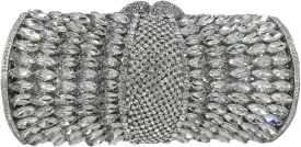 Boutique De FGG Sparkly Crystal Clutch Purse for Women Evening Bags with Spikes Wedding Party Rhinestone Clutch Handbag,Mini