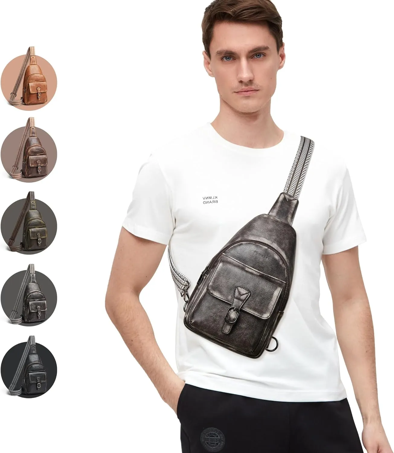Crossbody Bags for Women Men Sling Bag 5 Pockets Fanny Pack Sling Backpack Chest Daypack Travel Purse Anti Theft
