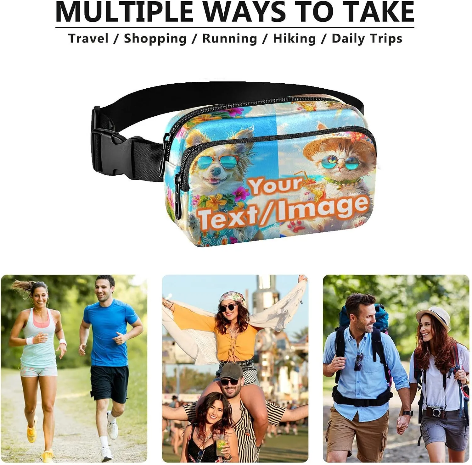 Custom Name Photo Fanny Packs for Women Fanny Pack For Men Belt Bag Crossbody Fanny Packs for Women Running Fanny Pack Waist Pack 21332614, 21332614C