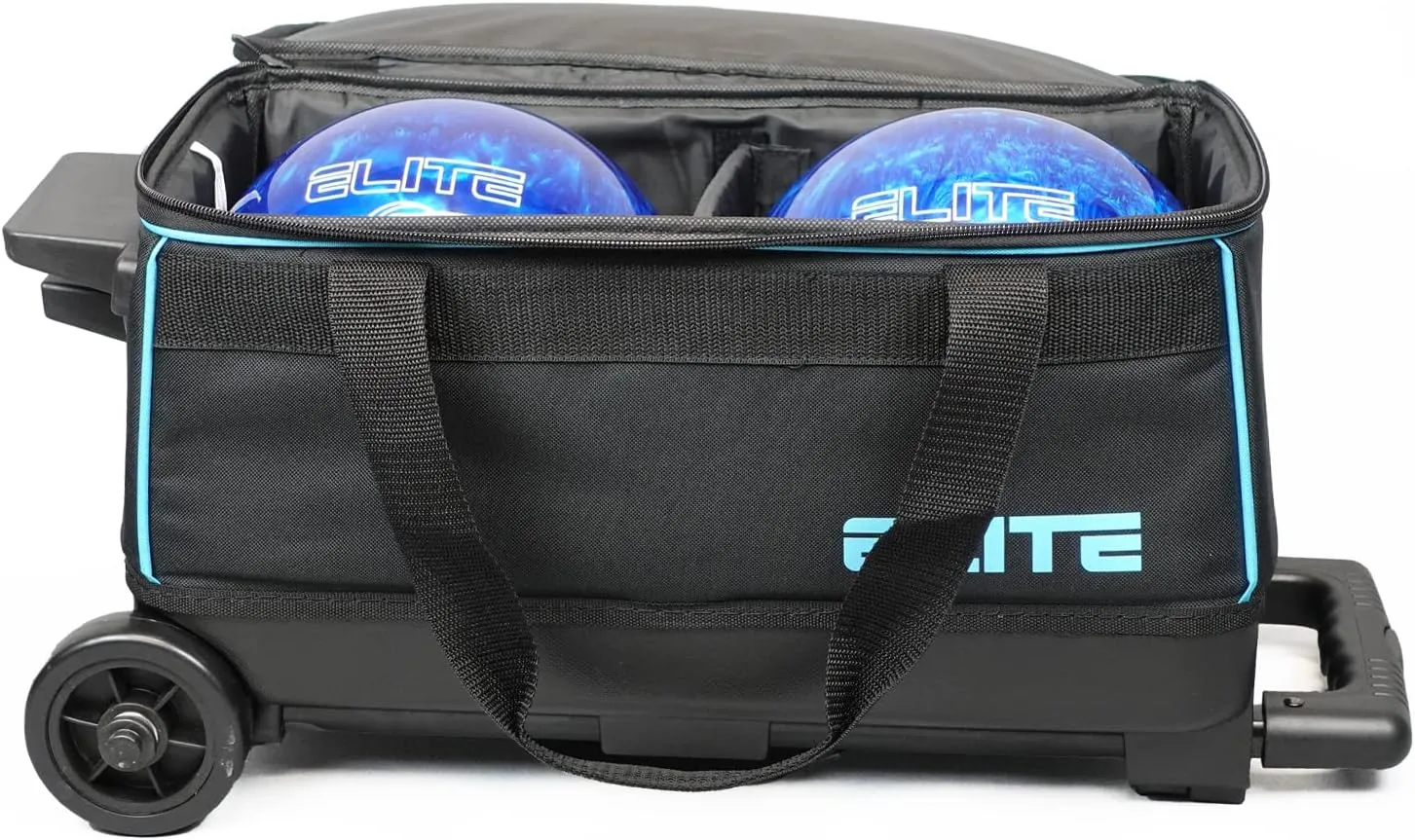 ELITE Basic Bowling Bag Double (2) Ball Roller with Rolling Wheels