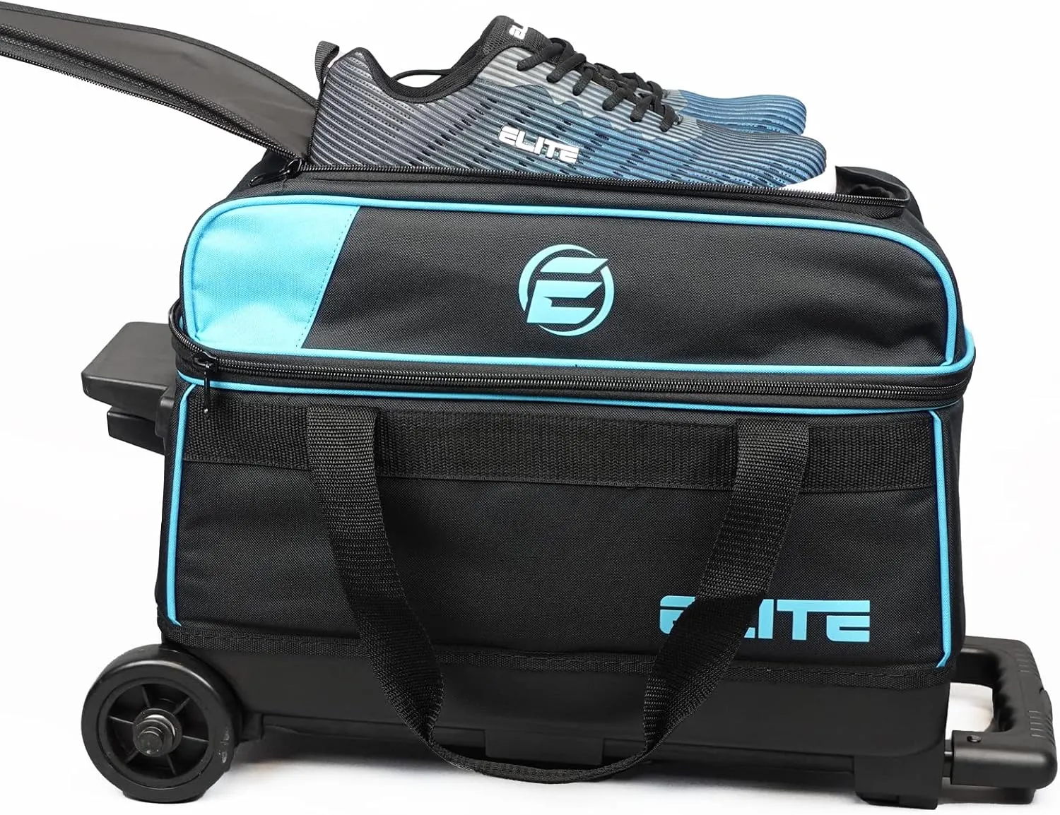 ELITE Basic Bowling Bag Double (2) Ball Roller with Rolling Wheels
