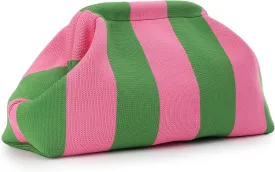 Emprier Dumpling Clutch Purse for Women Casual Woven Crochet Handbags Colorblock Clutch Summer Beach Bag