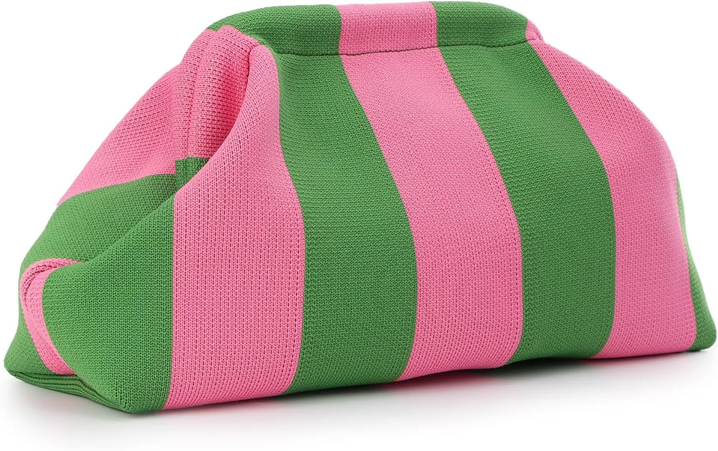 Emprier Dumpling Clutch Purse for Women Casual Woven Crochet Handbags Colorblock Clutch Summer Beach Bag