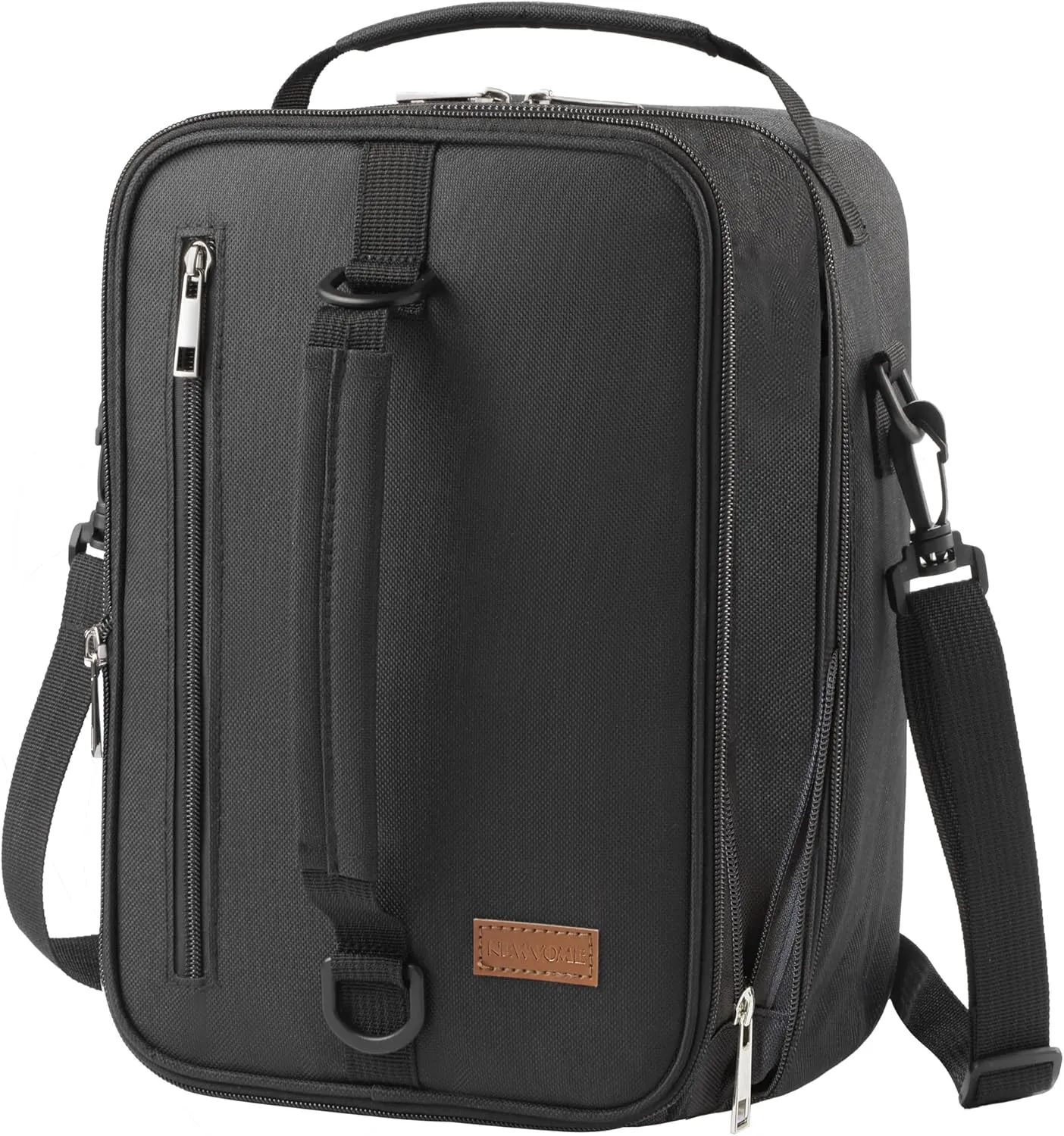 Expandable Lunch Bag for Men, (10.7L) Insulated Lunch Box, Portable Large Cooler Bag with Shoulder Straps for Men Women Adult for Work College Travel, Black