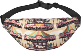 Fanny Pack for Women Mem Fashion Waist Packs Crossbody Carousel Belt Bag with Adjustable Strap Waist Bag