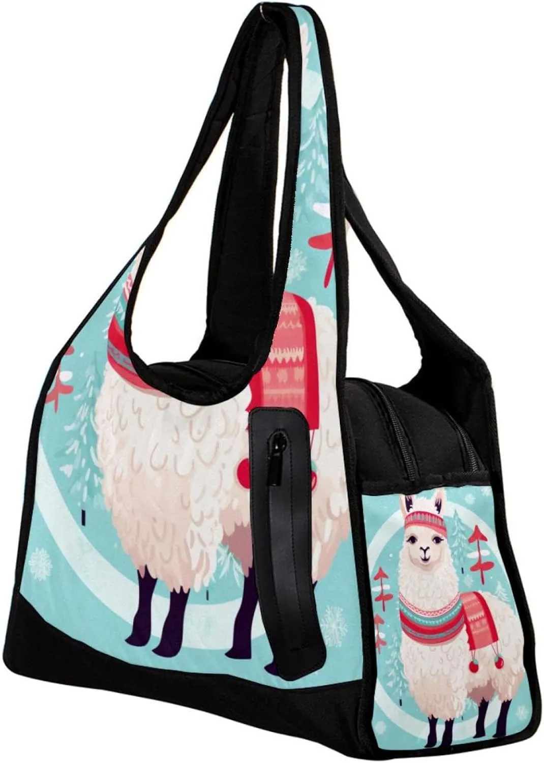 Gym Bag for Women,Small Gym Bag for Men,White Camel with Christmas Red Scarf,Overnight Bag