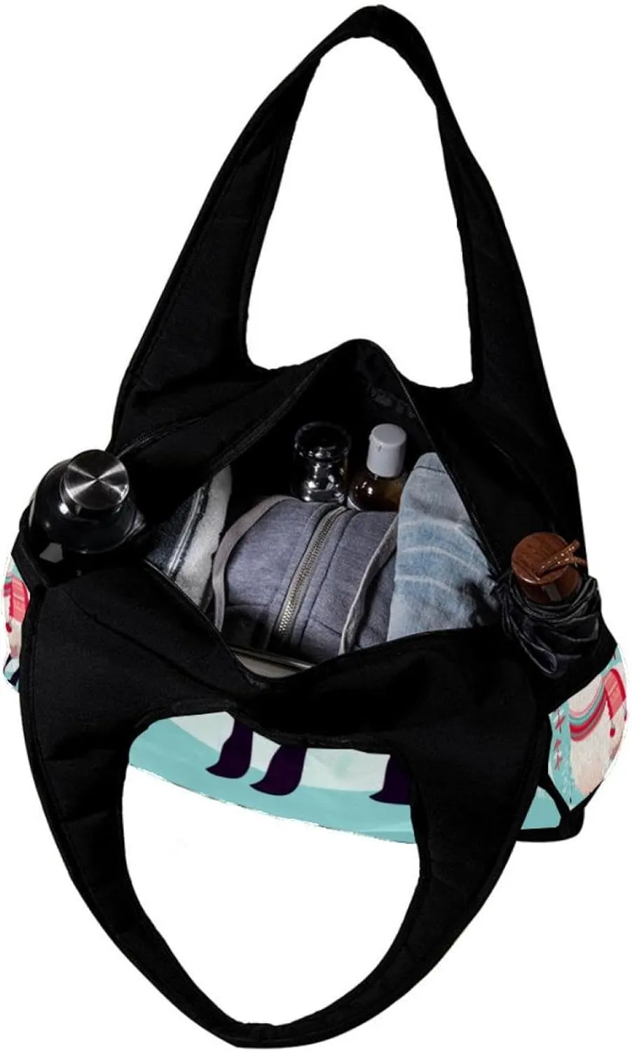 Gym Bag for Women,Small Gym Bag for Men,White Camel with Christmas Red Scarf,Overnight Bag