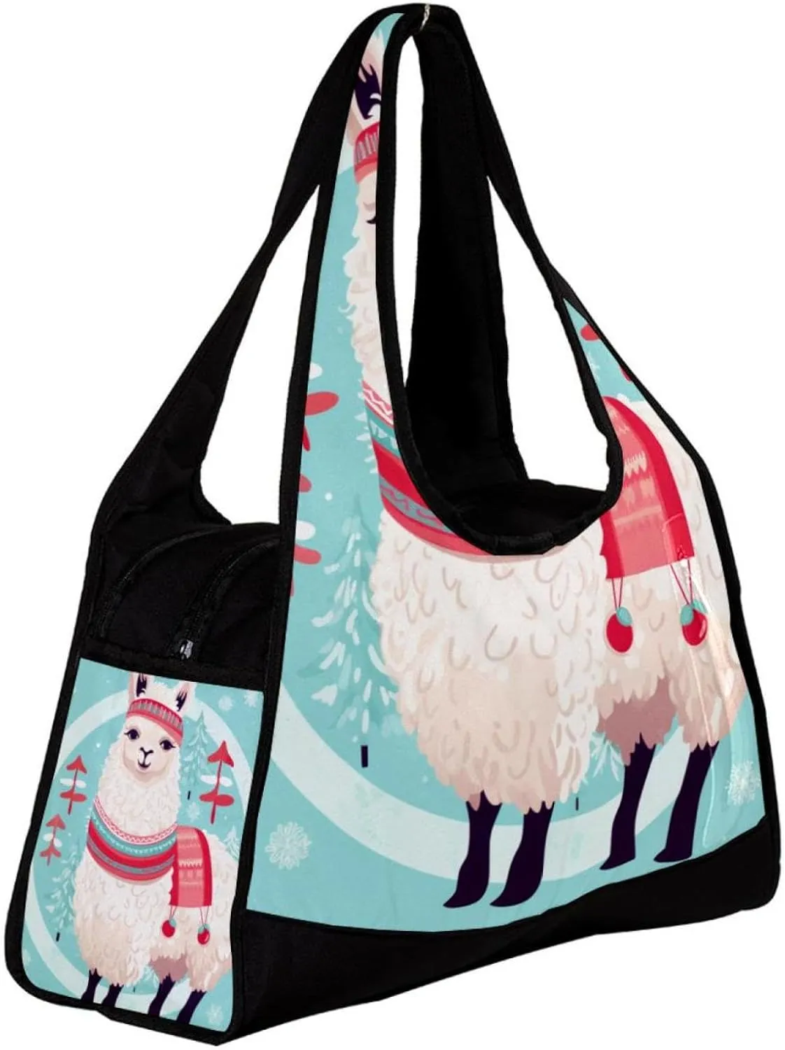 Gym Bag for Women,Small Gym Bag for Men,White Camel with Christmas Red Scarf,Overnight Bag