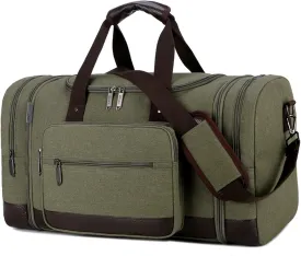 Gym Bags Vintage Canvas Travel Bags Men Duffel Bag Travel Tote Large Capacity Carry on Luggage Bags Weekender Bag Travel Women (Color : Coffee) (ArmyGreen)