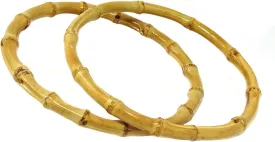 Honbay 2PCS Round Bamboo Handbag Handles for Bag Purse Clutches