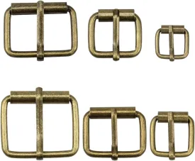 Hysagtek Brass Buckles 60 Pcs Roller Buckles Belts Hardware Pin Buckle for Bags Leather Belt Strap Hand DIY Accessories, 6 Size - 1.3'', 1.18", 1", 0.79", 0.59", 0.51" Bronze Metal