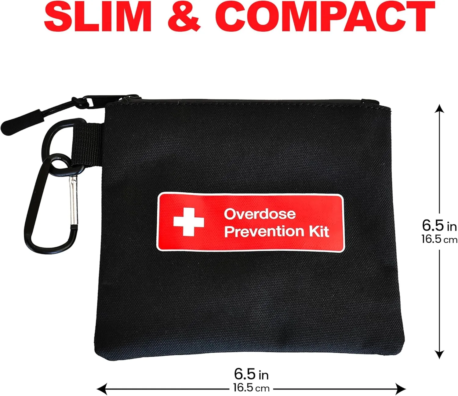 Naloxone Overdose Prevention Kit Canvas Bag | Holds Two Naloxone Nasal Spray and Accessaries (Empty Case, Naloxone not Included) (Black, 10 Units)