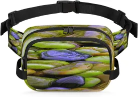 Pebbles Green Fanny Pack Durable with Adjustable Belt Main Zippered Pocket Lightweight Waterproof Belt Bag for Travel Sports Workout Hiking Phone Bag
