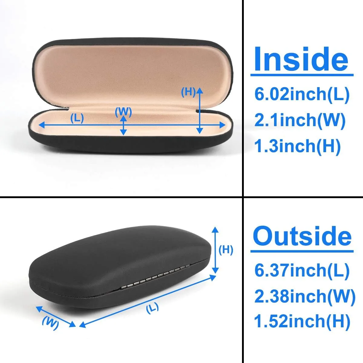 RayLove Unisex Hard Shell Eyeglasses Cases, Protective Case For Glasses