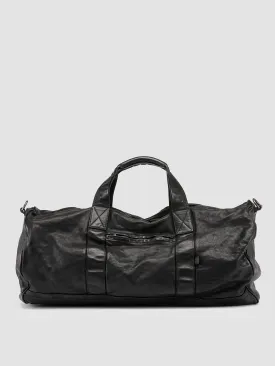 RECRUIT 016 - Black Leather Travel Bag