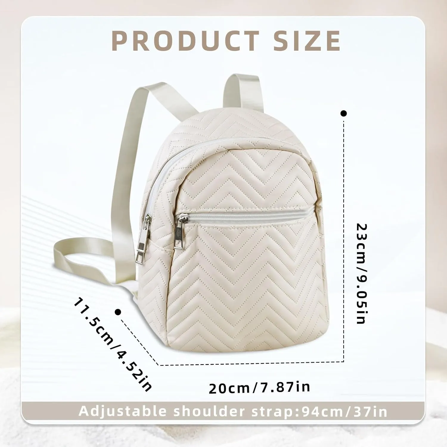Small Backpacks, PU Leather Mini Backpack Small Backpack for Women and Girls, Ladies Backpack Small Backpack Purse (beige)