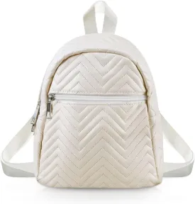 Small Backpacks, PU Leather Mini Backpack Small Backpack for Women and Girls, Ladies Backpack Small Backpack Purse (beige)