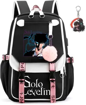 Solo Leveling Backpack Men Women Unisex Sung Jinwoo Rucksack Igris Anime Backpacks (B06-)