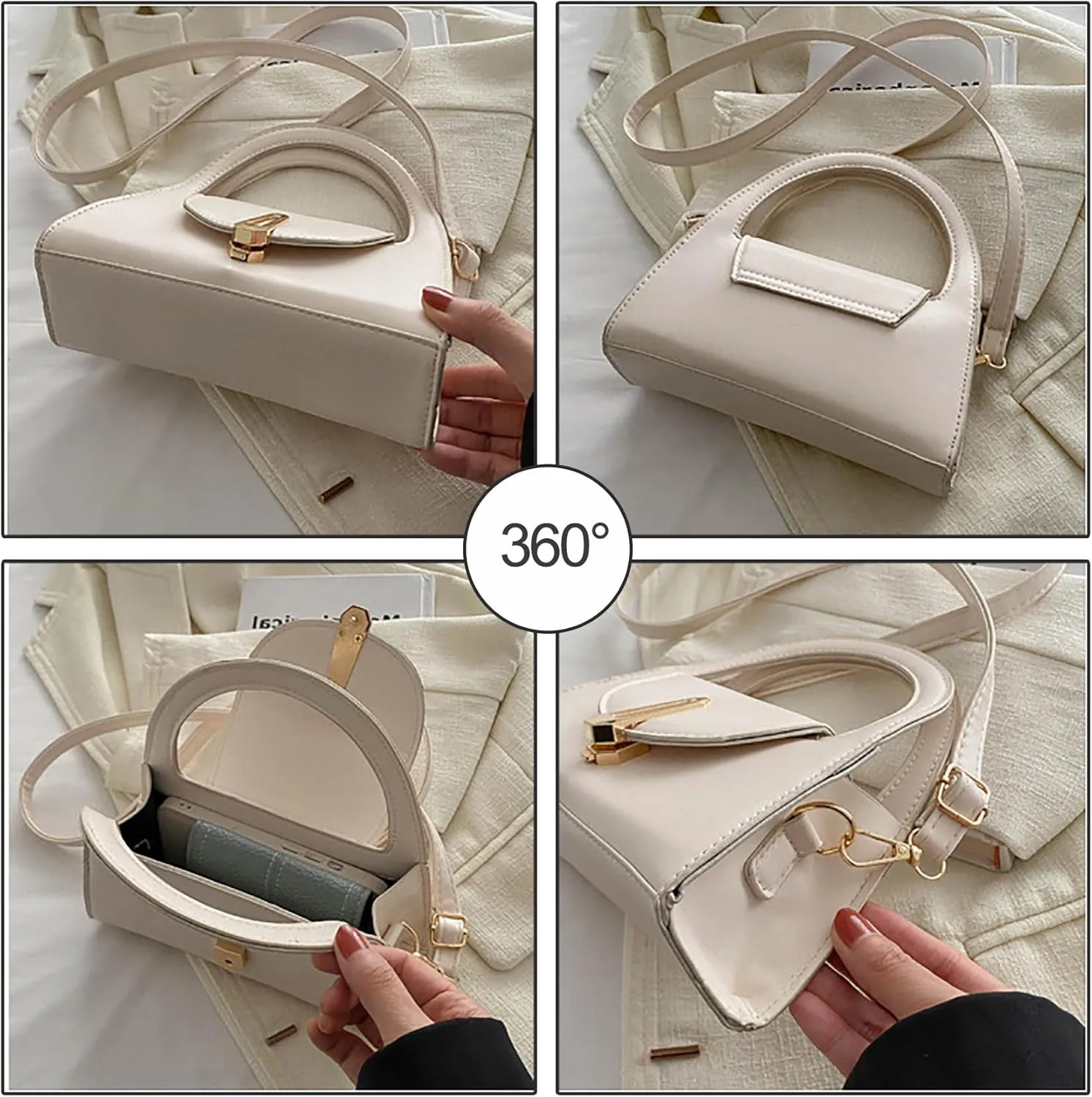 Top Handle Satchel Purses for Women, Cute Small Tote Handbags, Trendy Ladies Leather Crossbody Purses, Mini Designer Purse