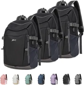 Travel Backpack for Women & Men, Lightweight Backpacks with USB Charging Port in 3 Size, TSA 13.5/15.6/17.3 inch Laptop Backpack, Casual Hiking Daypack for Camping Weekender Business Outdoor