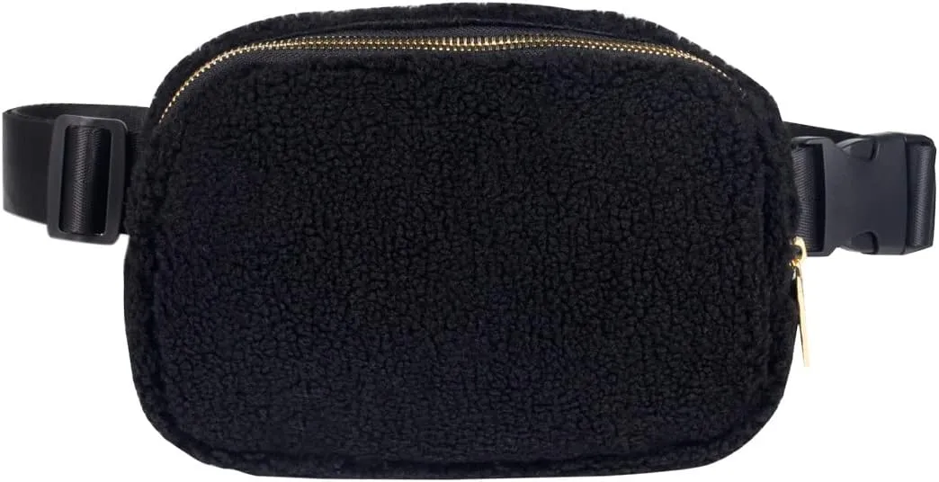 UOQAPRE Unisex Fanny Pack with Adjustable Strap Belt Bag for Women and Men, Fleece Mini Waist Pouch Travel Hiking Running