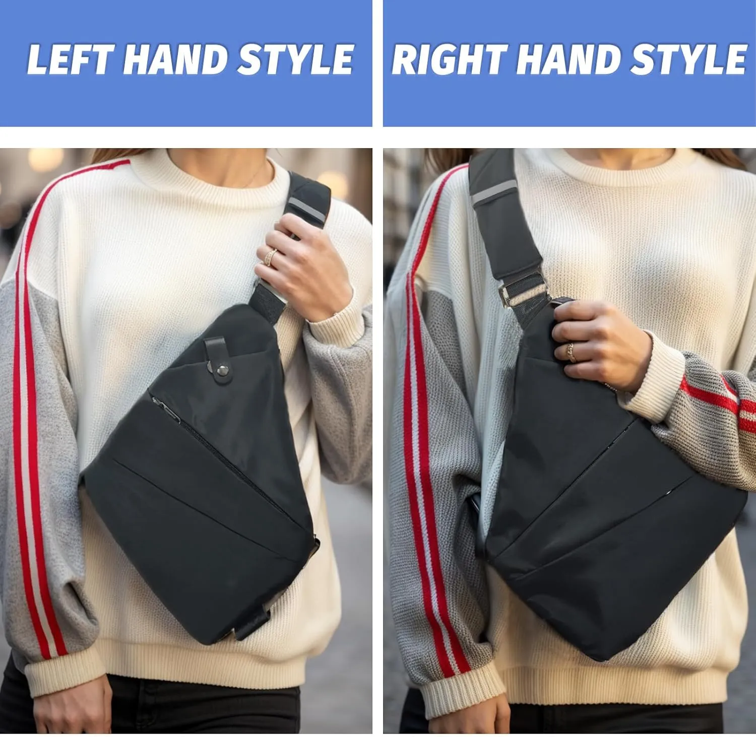 Vipost Anti Theft Crossbody Bags for Women/Men, Multi-Pocket Sling Bag Travel Crossbody Bag for Women with Adjustable Strap