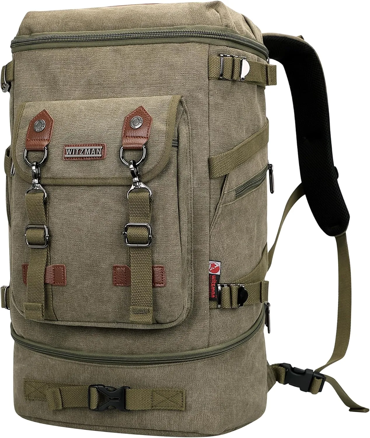 WITZMAN Travel Backpack for Men Women Canvas Backpack Carry on Luggage Rucksack Convertible Duffel Bag Large