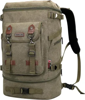 WITZMAN Travel Backpack for Men Women Canvas Backpack Carry on Luggage Rucksack Convertible Duffel Bag Large