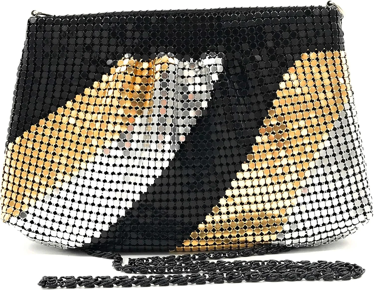 Women's Evening Clutches Metal Mesh Party Purse Bag(Mini,Purple)