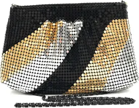 Women's Evening Clutches Metal Mesh Party Purse Bag(Mini,Purple)