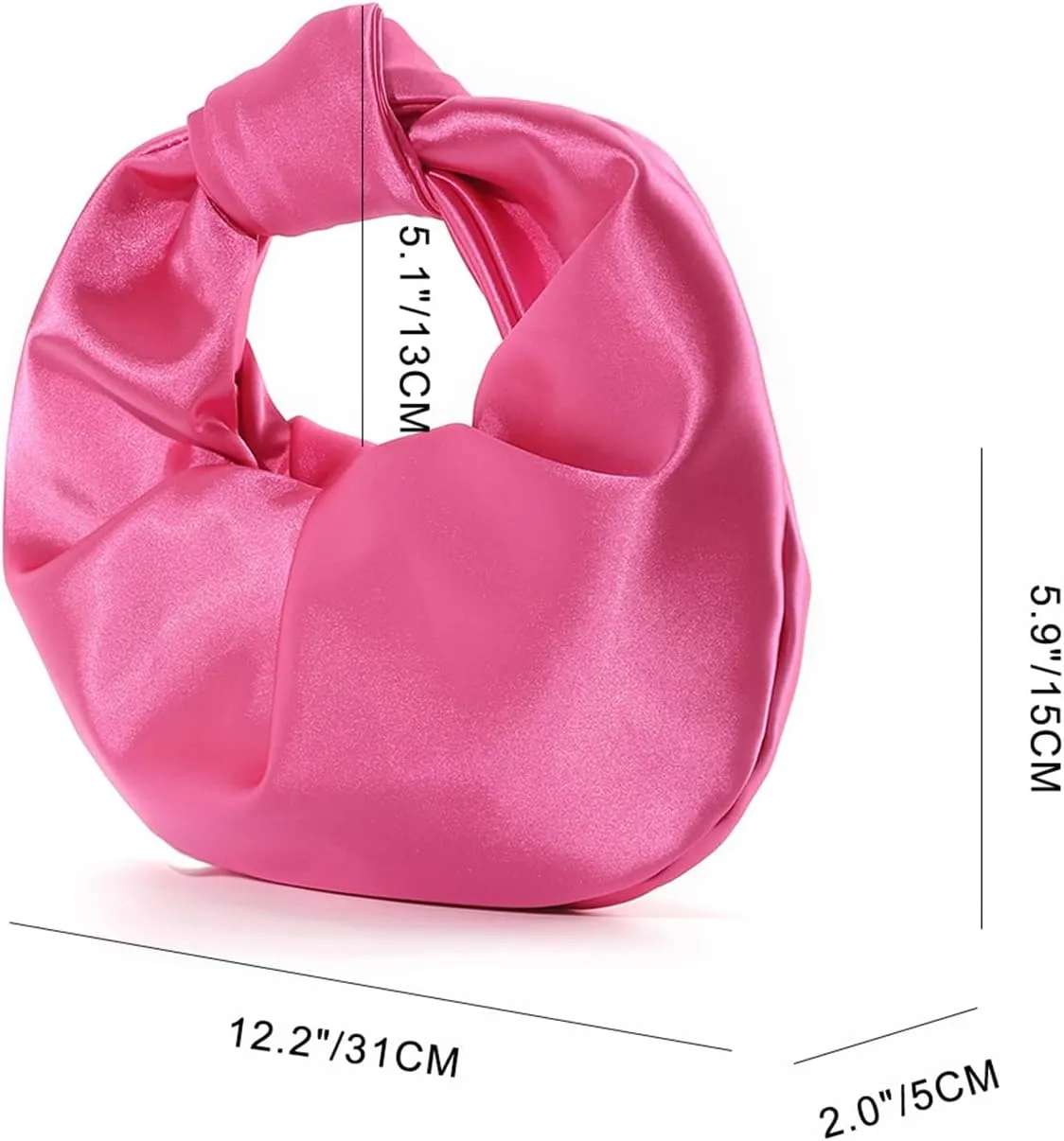 Womens Satin Evening Bag Clutch Purse Dumpling Handbag for Women Wedding for Formal Cocktail Party