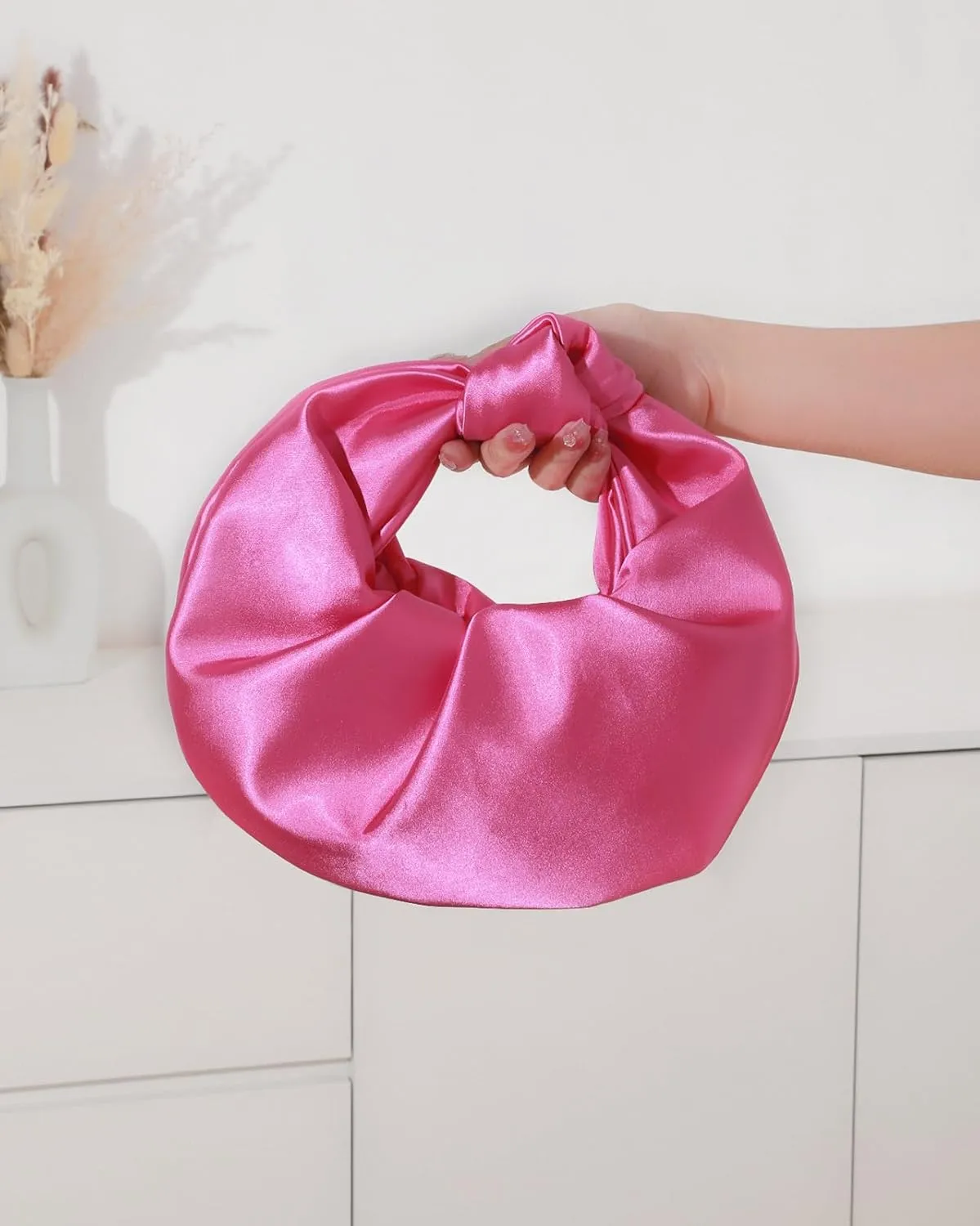 Womens Satin Evening Bag Clutch Purse Dumpling Handbag for Women Wedding for Formal Cocktail Party